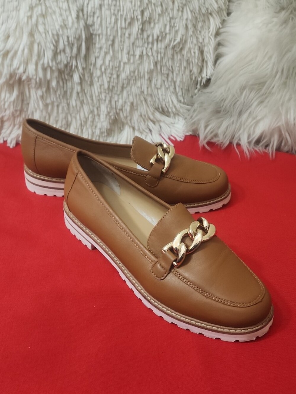Talbots Laura Chain Soft Nappa Women's Brown Loafer Flats